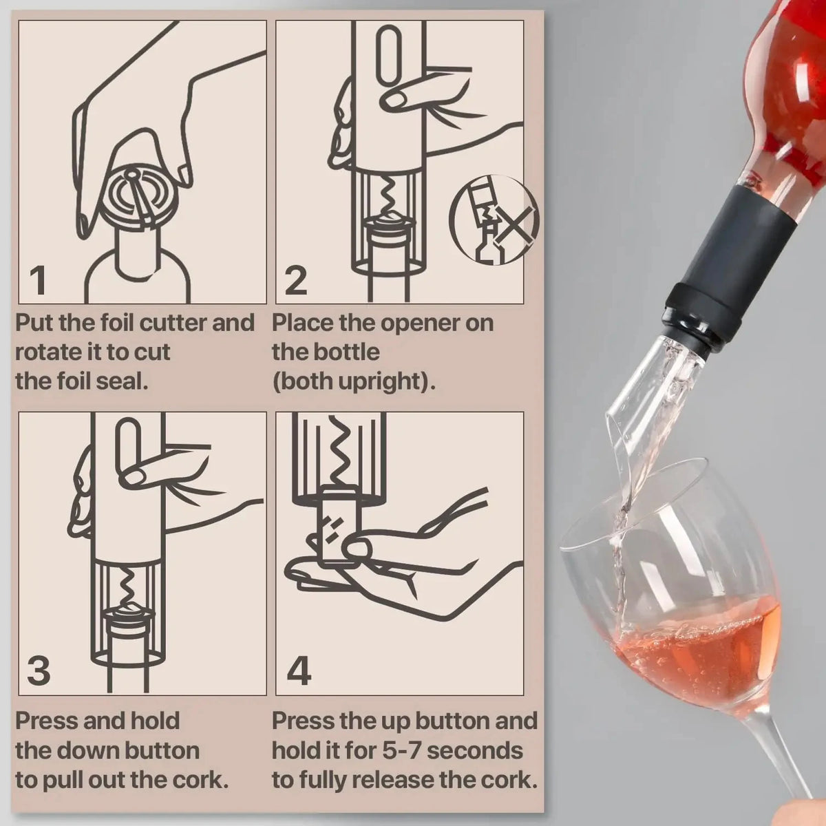 Abridor elétrico de garrafas de vinho